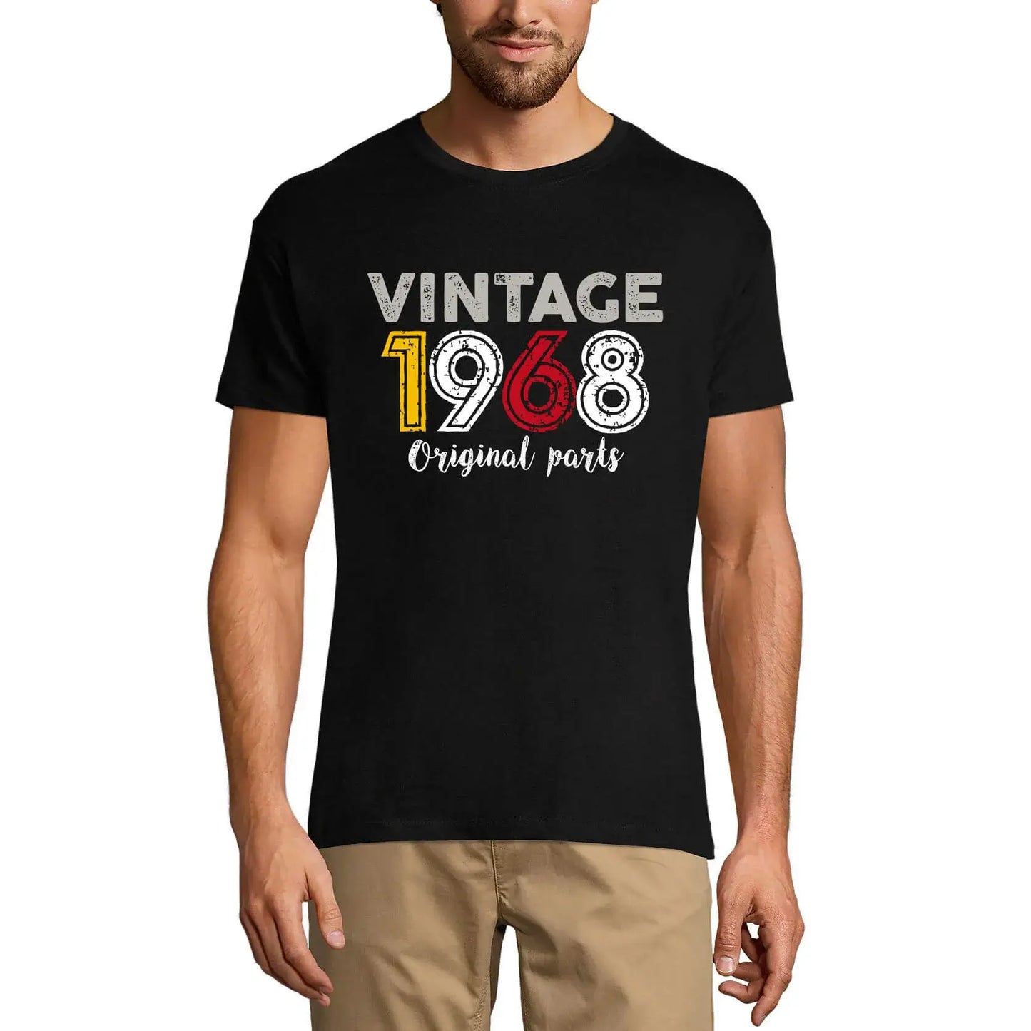 Men's Graphic T-Shirt Original Parts 1968 56th Birthday Anniversary 56 Year Old Gift 1968 Vintage Eco-Friendly Short Sleeve Novelty Tee