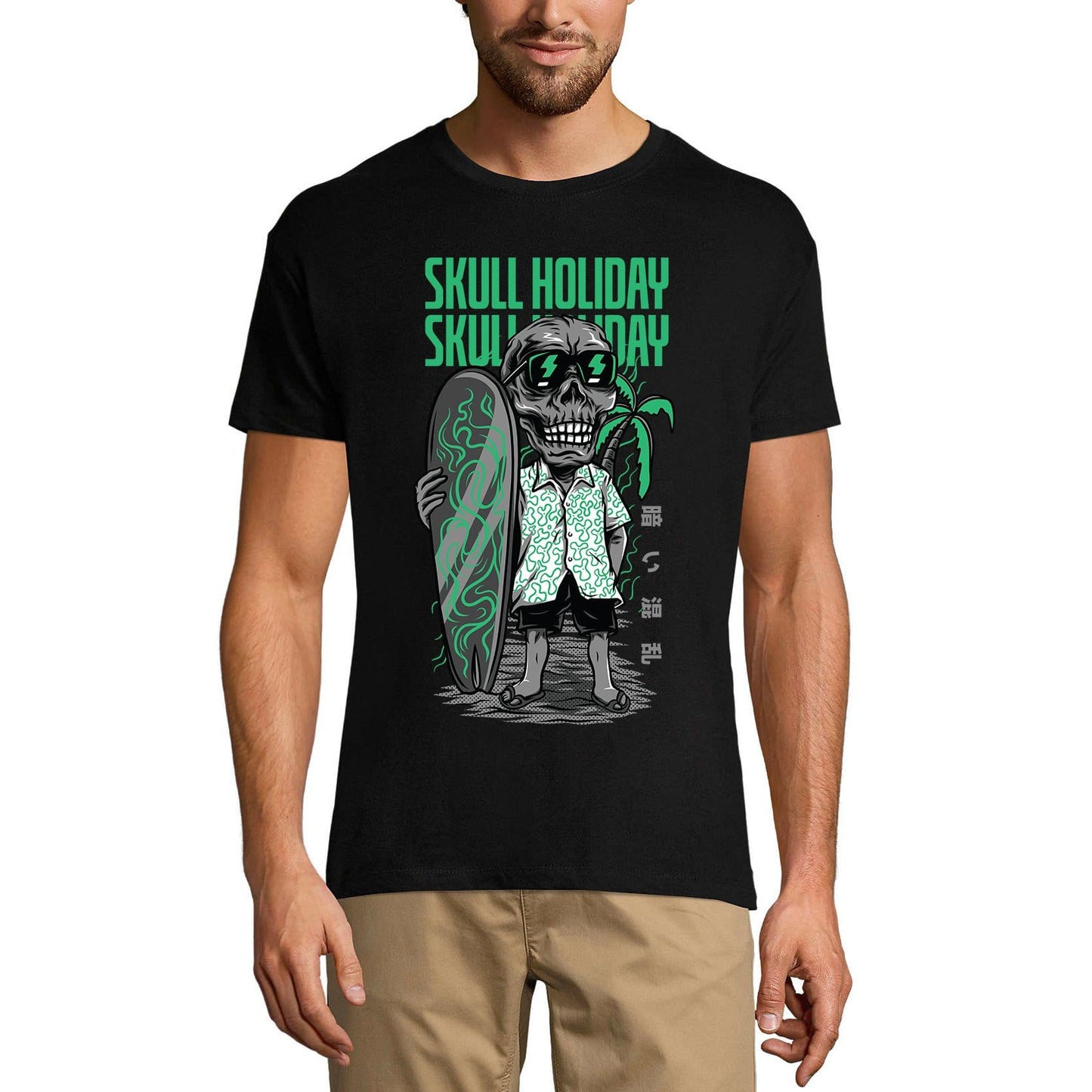 ULTRABASIC Men's Novelty T-Shirt Skull Holiday - Funny Surfer Tee Shirt