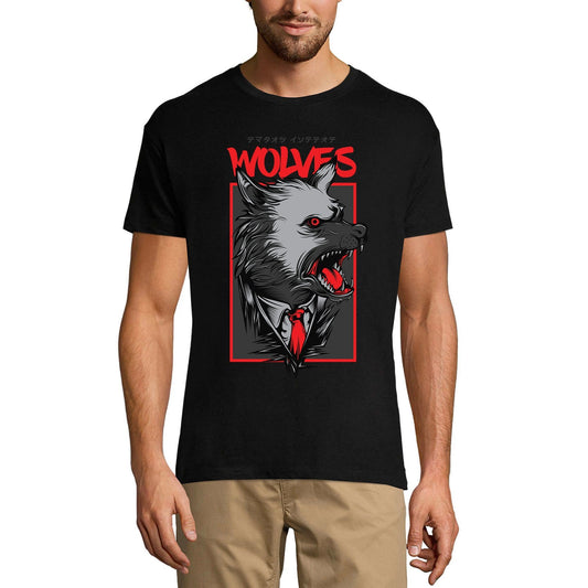 ULTRABASIC Men's Novelty T-Shirt Wolves - Gentleman Wolf Tee Shirt