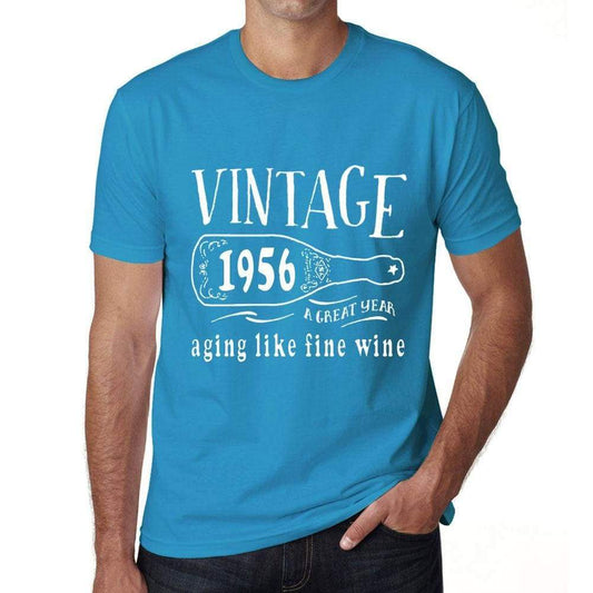 1956 Aging Like a Fine Wine Men's T-shirt Blue Birthday Gift 00460 ultrabasic-com.myshopify.com