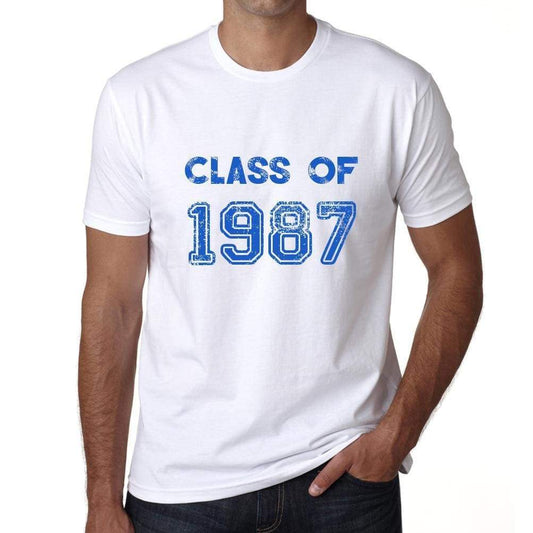 1987, Class of, white, Men's Short Sleeve Round Neck T-shirt 00094 - ultrabasic-com