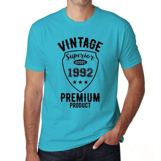 1992 Vintage Superior Blue Mens Short Sleeve Round Neck T-Shirt 00097 - Blue / S - Casual