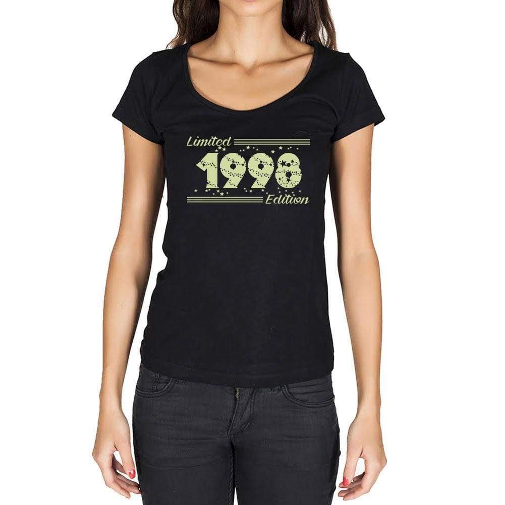 1998 Limited Edition Star Womens T-Shirt Black Birthday Gift 00383 - Black / Xs - Casual