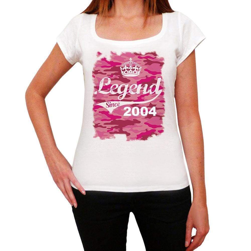 2004 Printed Birthday White Womens Short Sleeve Round Neck T-Shirt 00284 - White / Xs - Casual