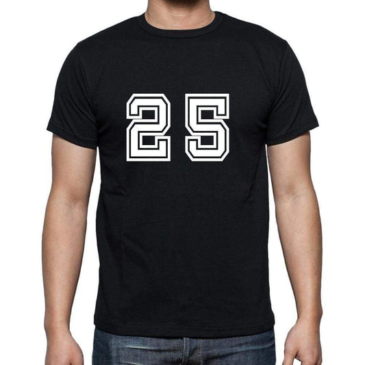 25 Numbers Black Mens Short Sleeve Round Neck T-Shirt 00116 - Casual