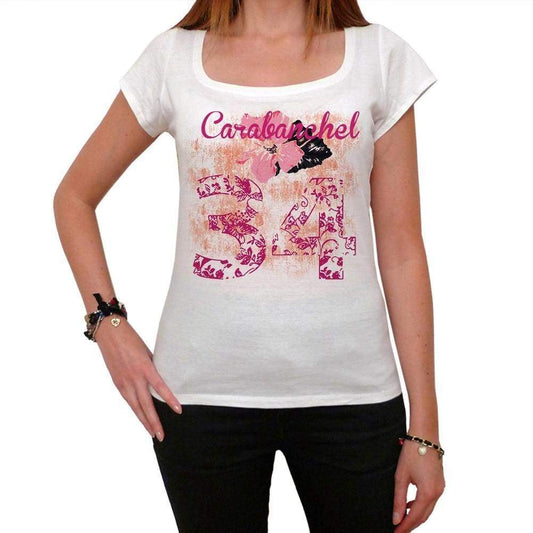 34 Carabanchel City With Number Womens Short Sleeve Round White T-Shirt 00008 - Casual