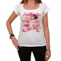34 White Angeles City With Number Womens Short Sleeve Round White T-Shirt 00008 - Casual