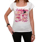 38 Barcelona City With Number Womens Short Sleeve Round White T-Shirt 00008 - Casual