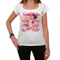 38 Snowlake City With Number Womens Short Sleeve Round White T-Shirt 00008 - Casual