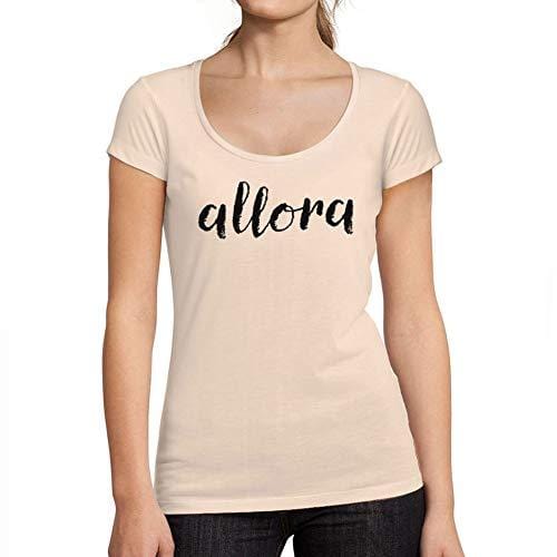 Ultrabasic - Tee-Shirt Femme col Rond Décolleté Allora Rose Crémeux