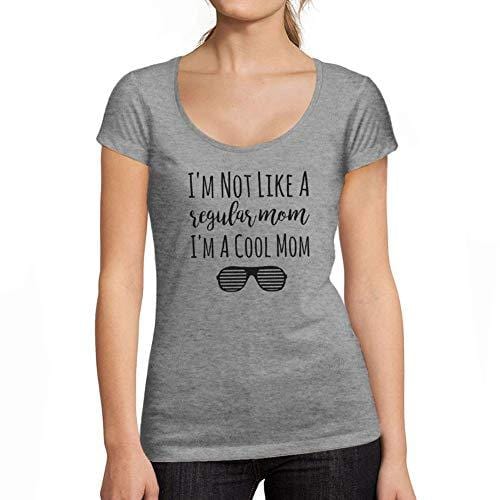 Ultrabasic - Tee-Shirt Femme col Rond Décolleté I'm Not Like A Regular Mom I'm A Cool Mom Cadeau Idées Tee Gris Chiné