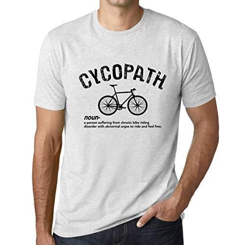 Ultrabasic - Homme T-Shirt Graphique Cycopath Imprimé Lettres Noël Cadeau Blanc Chiné