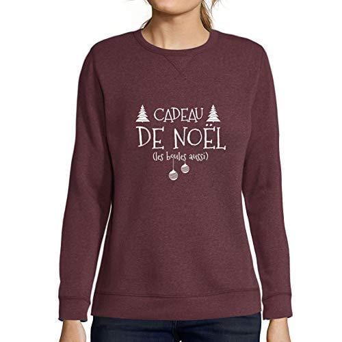 Ultrabasic - Femme Imprimé Graphique Sweat-Shirt Cadeau De Noël Idées Cadeaux Bordeaux