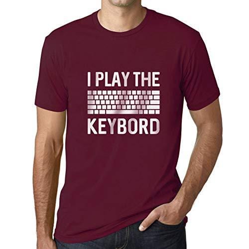 Ultrabasic - Homme T-Shirt Clavier de Joueur T-Shirt Cadeau Imprimé Tée-Shirt Bordeaux