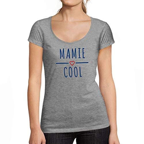 Ultrabasic - Femme Graphique Mamie Cool Imprimé des Lettres T-Shirt Gris Chiné