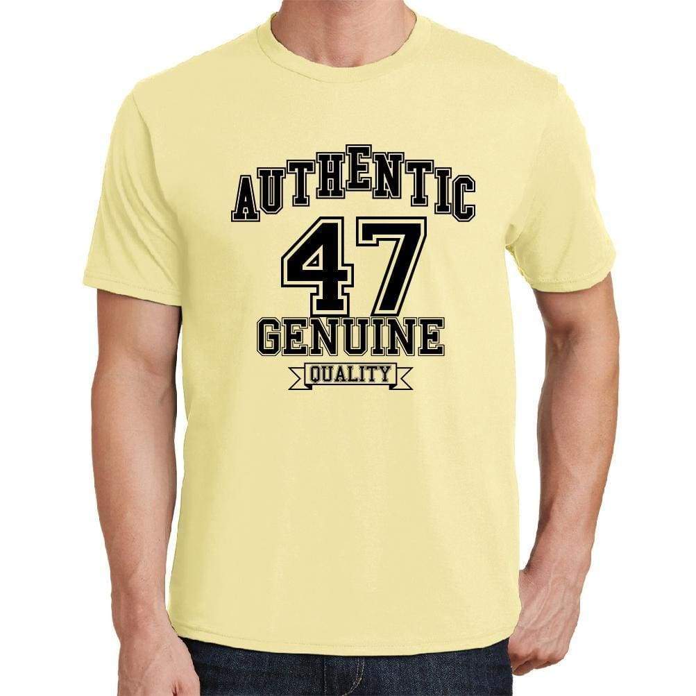 47 Authentic Genuine Yellow Mens Short Sleeve Round Neck T-Shirt 00119 - Yellow / S - Casual