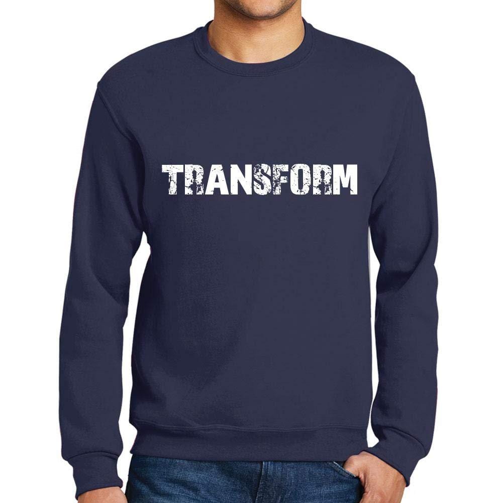 Homme Imprimé Graphique Sweat-Shirt Popular Words Transform French Marine