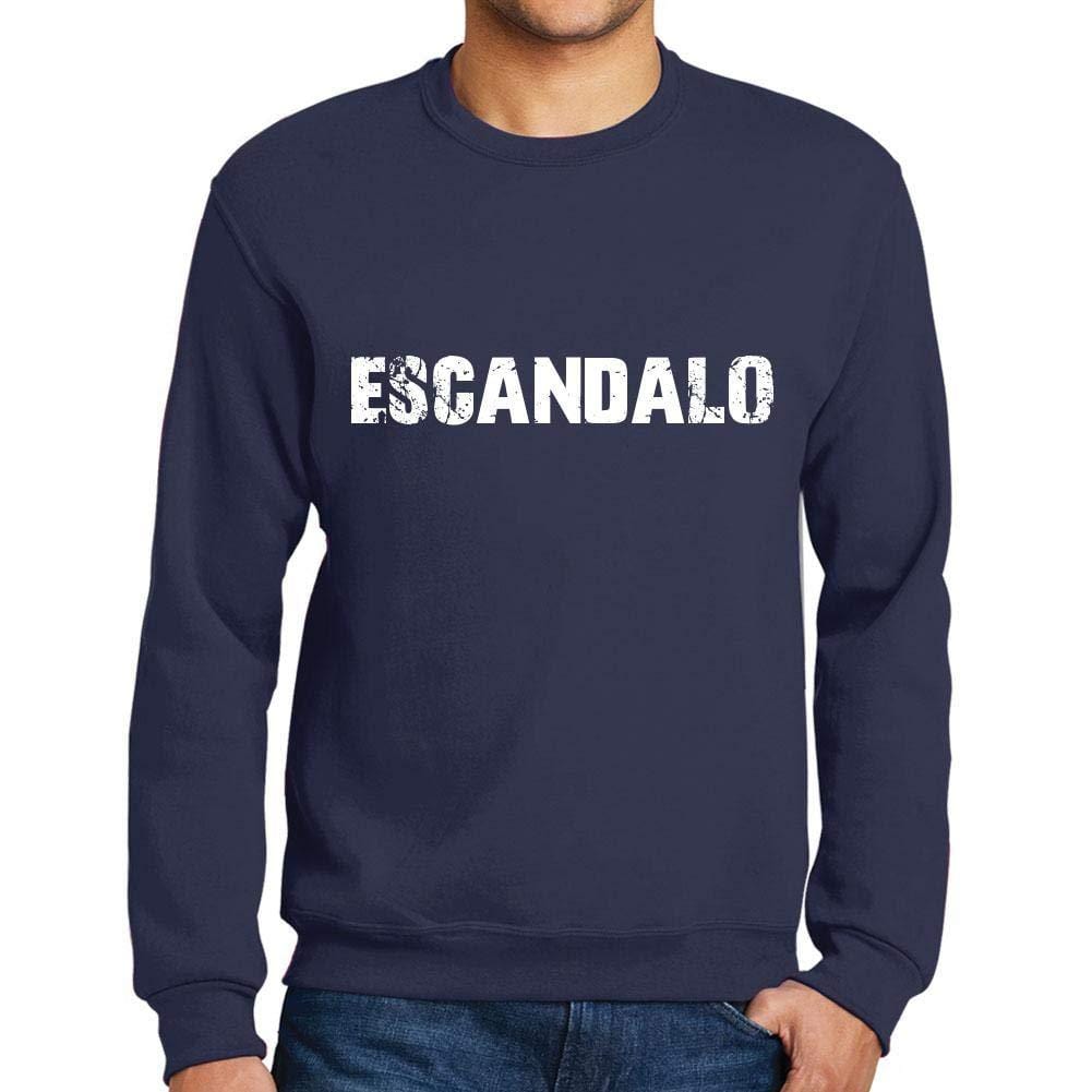 Ultrabasic Homme Imprimé Graphique Sweat-Shirt Popular Words ESCANDALO French Marine