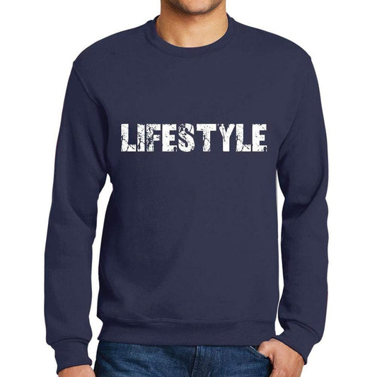Ultrabasic Homme Imprimé Graphique Sweat-Shirt Popular Words Lifestyle French Marine