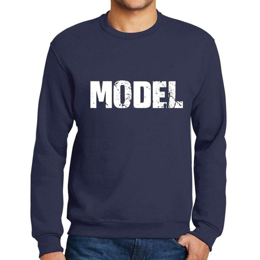 Ultrabasic Homme Imprimé Graphique Sweat-Shirt Popular Words Model French Marine