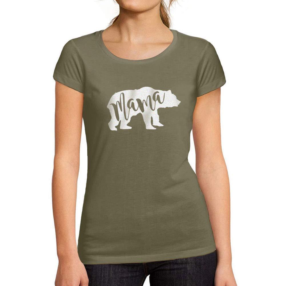 Tee-Shirt Femme Manches Courtes Mama Bear Kaki