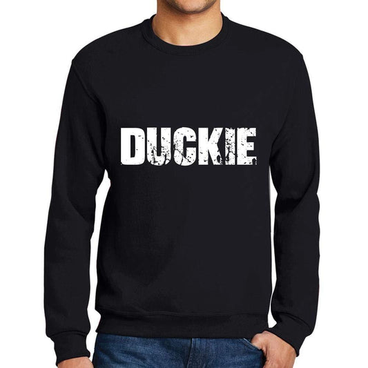 Ultrabasic Homme Imprimé Graphique Sweat-Shirt Popular Words Duckie Noir Profond