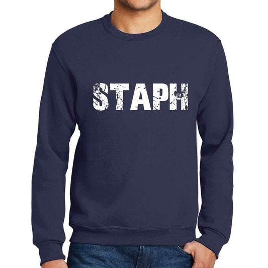 Ultrabasic Homme Imprimé Graphique Sweat-Shirt Popular Words STAPH French Marine