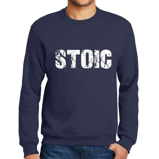 Ultrabasic Homme Imprimé Graphique Sweat-Shirt Popular Words Stoic French Marine