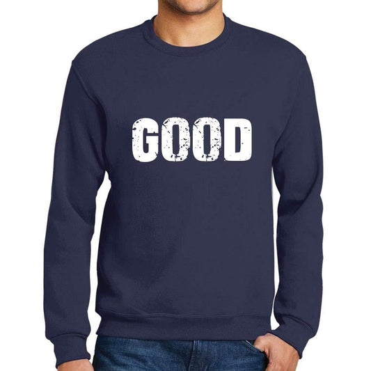 Ultrabasic Homme Imprimé Graphique Sweat-Shirt Popular Words Good French Marine