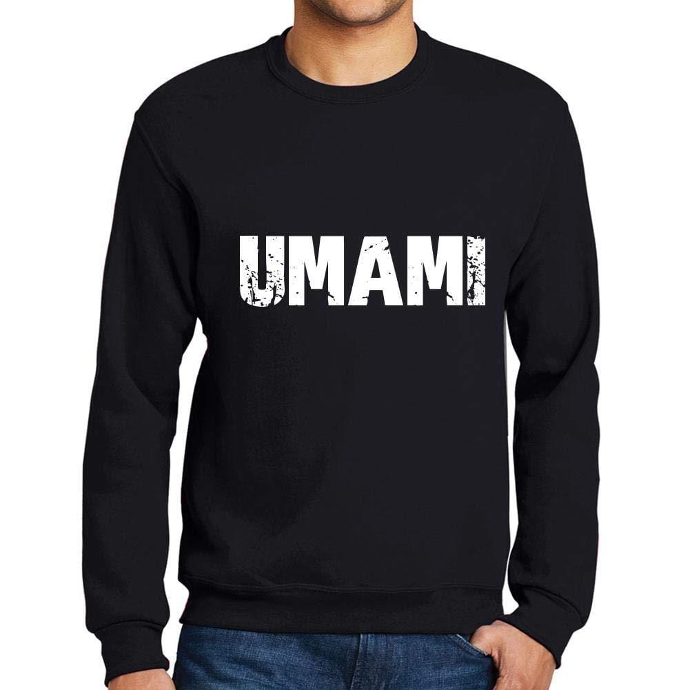 Ultrabasic Homme Imprimé Graphique Sweat-Shirt Popular Words UMAMI Noir Profond