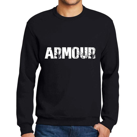 Ultrabasic Homme Imprimé Graphique Sweat-Shirt Popular Words Armour Noir Profond