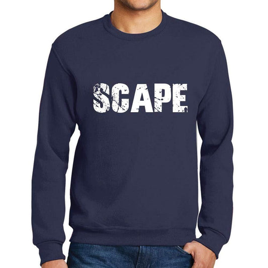 Ultrabasic Homme Imprimé Graphique Sweat-Shirt Popular Words Scape French Marine