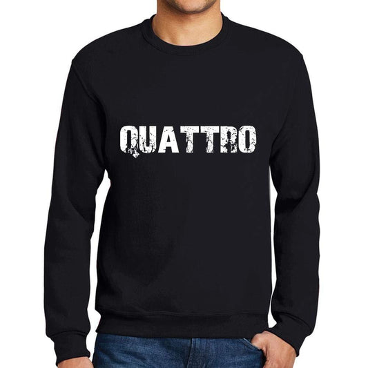 Ultrabasic Homme Imprimé Graphique Sweat-Shirt Popular Words Quattro Noir Profond