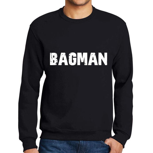 Ultrabasic Homme Imprimé Graphique Sweat-Shirt Popular Words Bagman Noir Profond