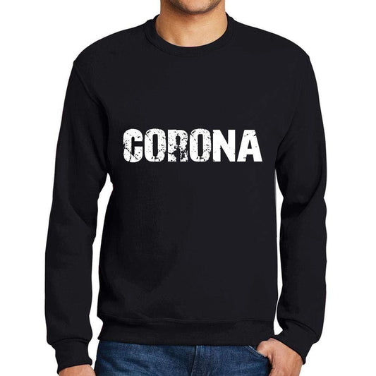 Ultrabasic Homme Imprimé Graphique Sweat-Shirt Popular Words Corona Noir Profond