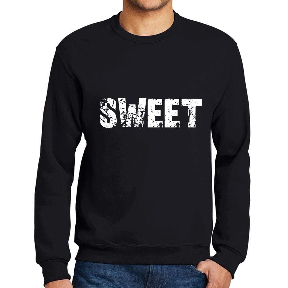Ultrabasic Homme Imprimé Graphique Sweat-Shirt Popular Words Sweet Noir Profond