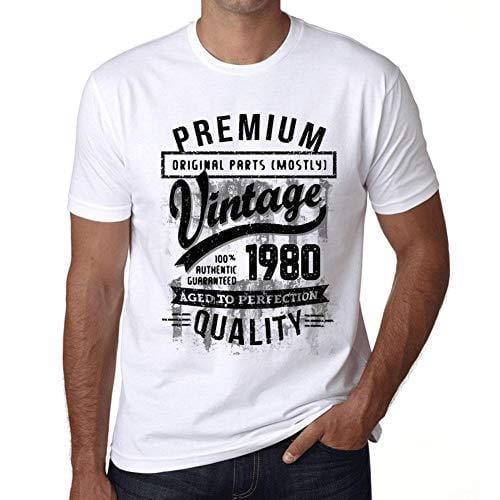 Ultrabasic - Homme T-Shirt Graphique 1980 Aged to Perfection Tee Shirt Cadeau d'anniversaire