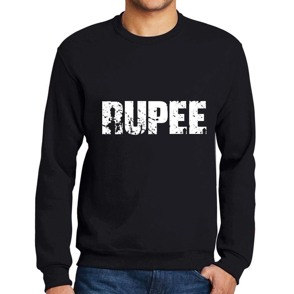 Ultrabasic Homme Imprimé Graphique Sweat-Shirt Popular Words Rupee Noir Profond