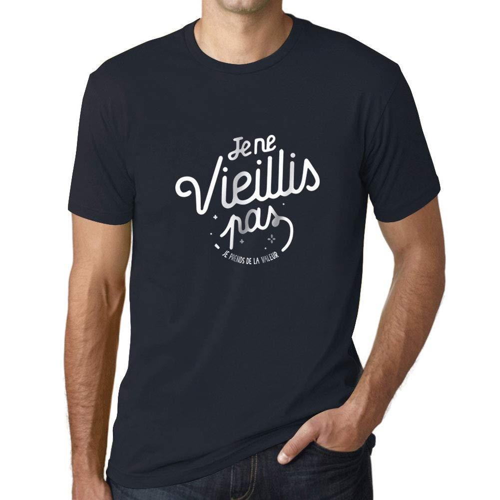 Ultrabasic - Homme Graphique Je ne vieillis Pas T-Shirt Marine Lettre Marine