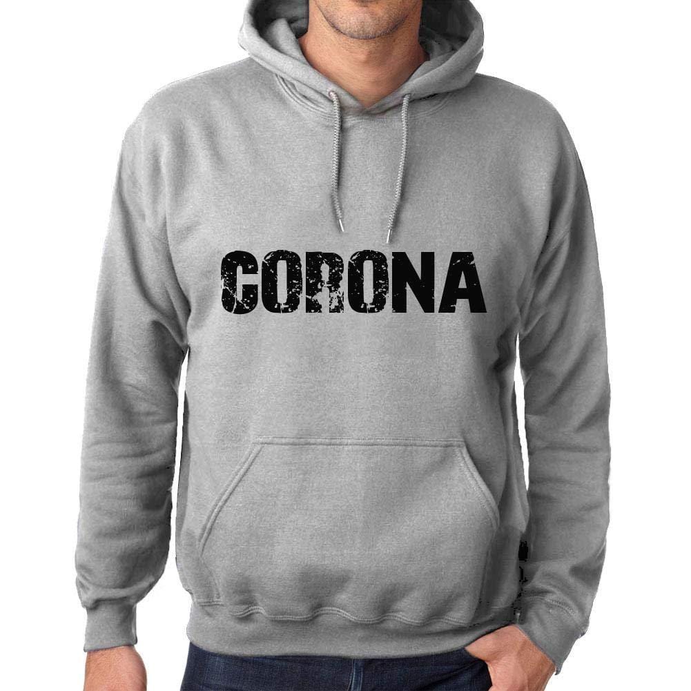 Ultrabasic Homme Femme Unisex Sweat à Capuche Hoodie Popular Words Corona Gris Chiné