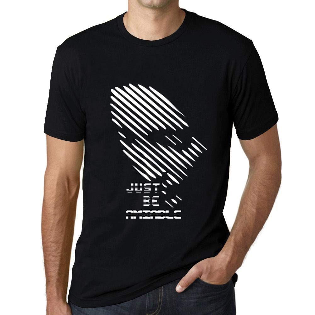 Ultrabasic - Homme T-Shirt Graphique Just be Amiable Noir Profond