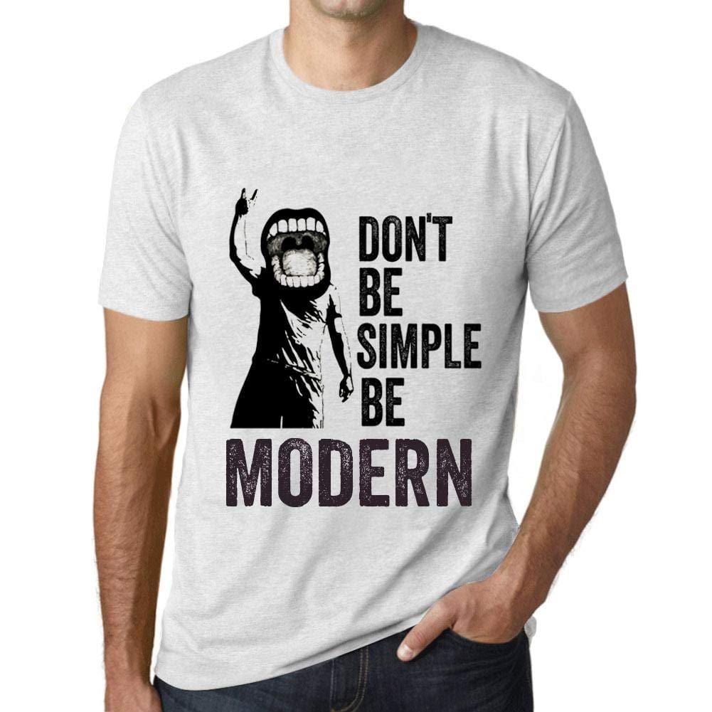 Ultrabasic Homme T-Shirt Graphique Don't Be Simple Be Modern Blanc Chiné