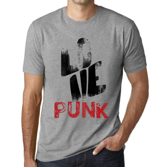 Ultrabasic - Homme T-Shirt Graphique Love Punk Gris Chiné
