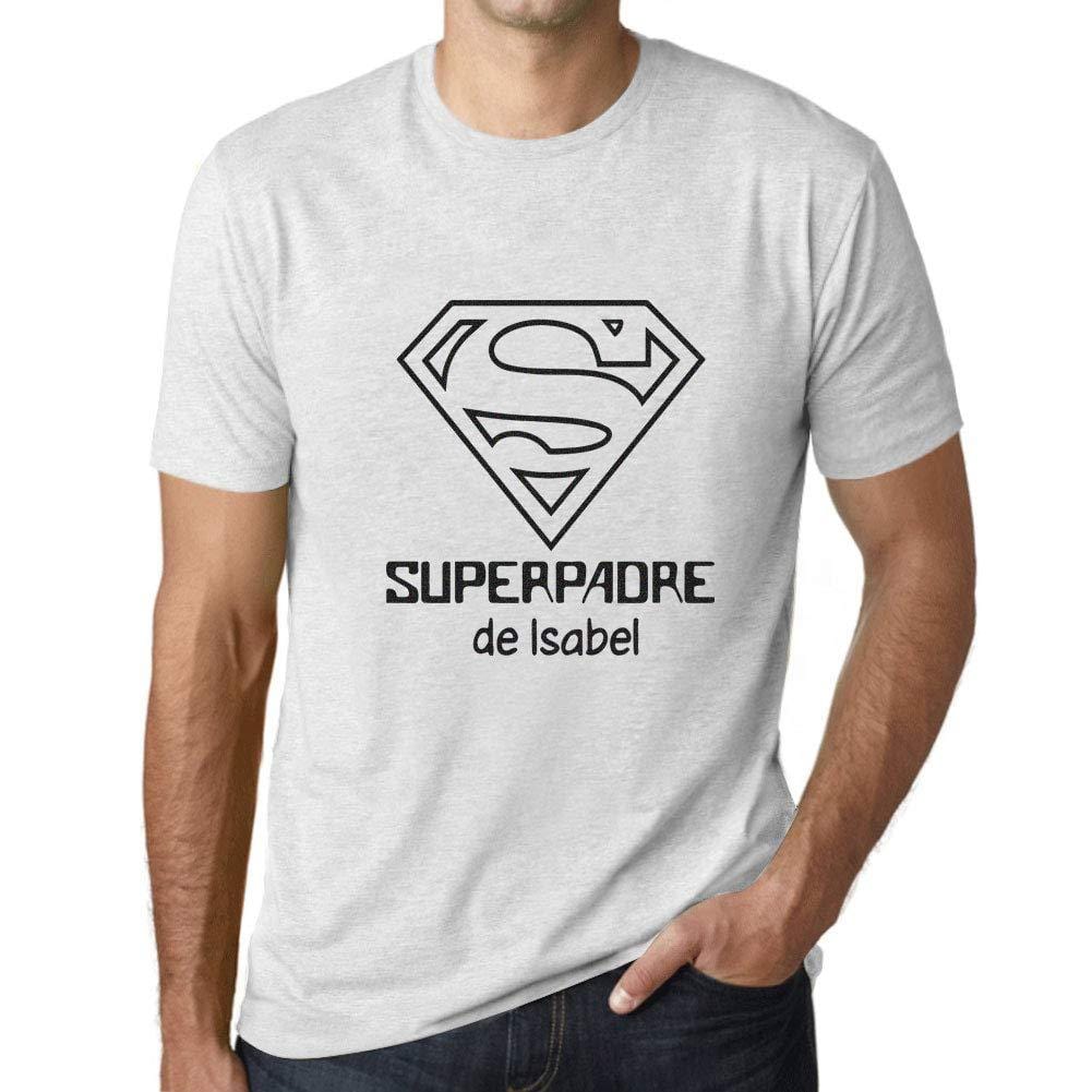 Ultrabasic - Homme T-Shirt Graphique Superpadre Lettres Imprimées Blanc Chiné