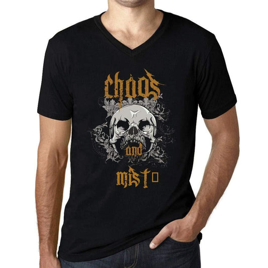 Ultrabasic - Homme Graphique Col V Tee Shirt Chaos and Mist† Noir Profond