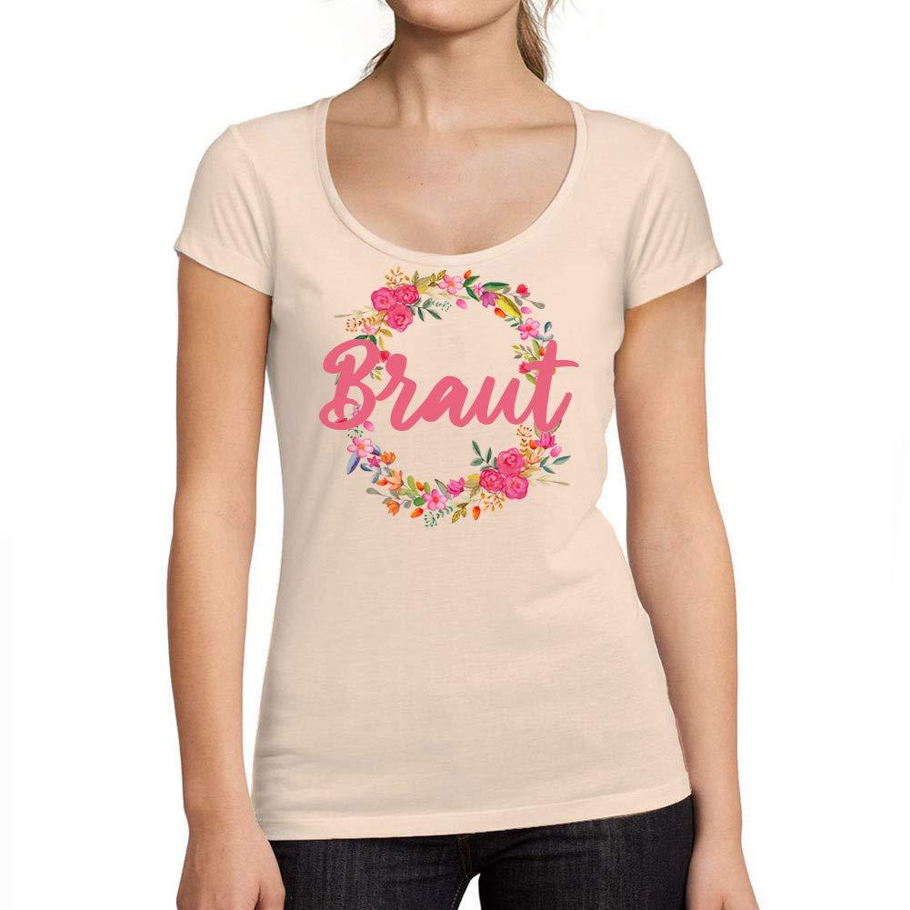 Ultrabasic® Tee-Shirt Femme col Rond Décolleté Braut Blumenkranz Anniversaire Décontractée Marrant Tee