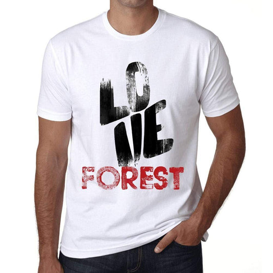 Ultrabasic - Homme T-Shirt Graphique Love Forest Blanc