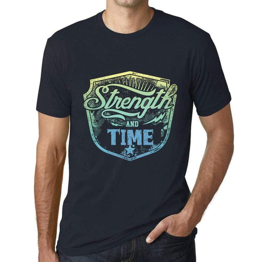 Homme T-Shirt Graphique Imprimé Vintage Tee Strength and Time Marine
