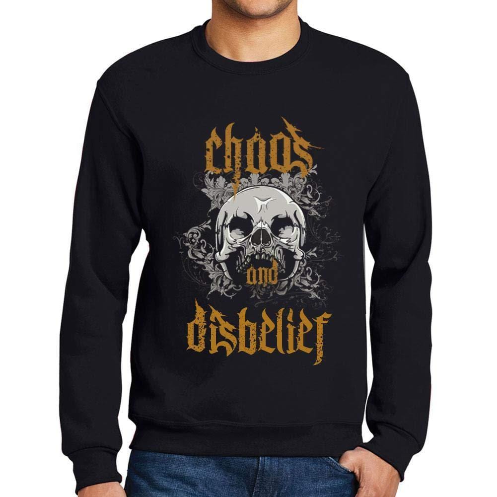 Ultrabasic - Homme Imprimé Graphique Sweat-Shirt Chaos and Disbelief Noir Profond