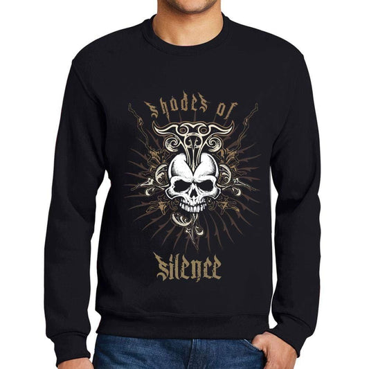 Ultrabasic - Homme Graphique Shades of Silence T-Shirt Imprimé Lettres Noir Profond